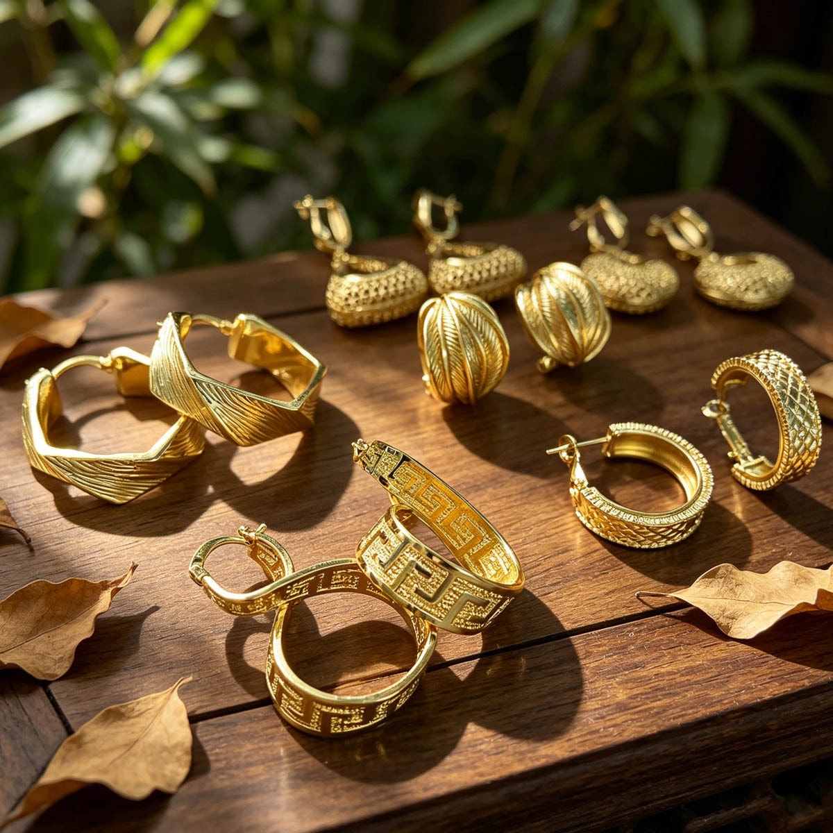 18K Gold-Plated Earrings, image 1 of 6