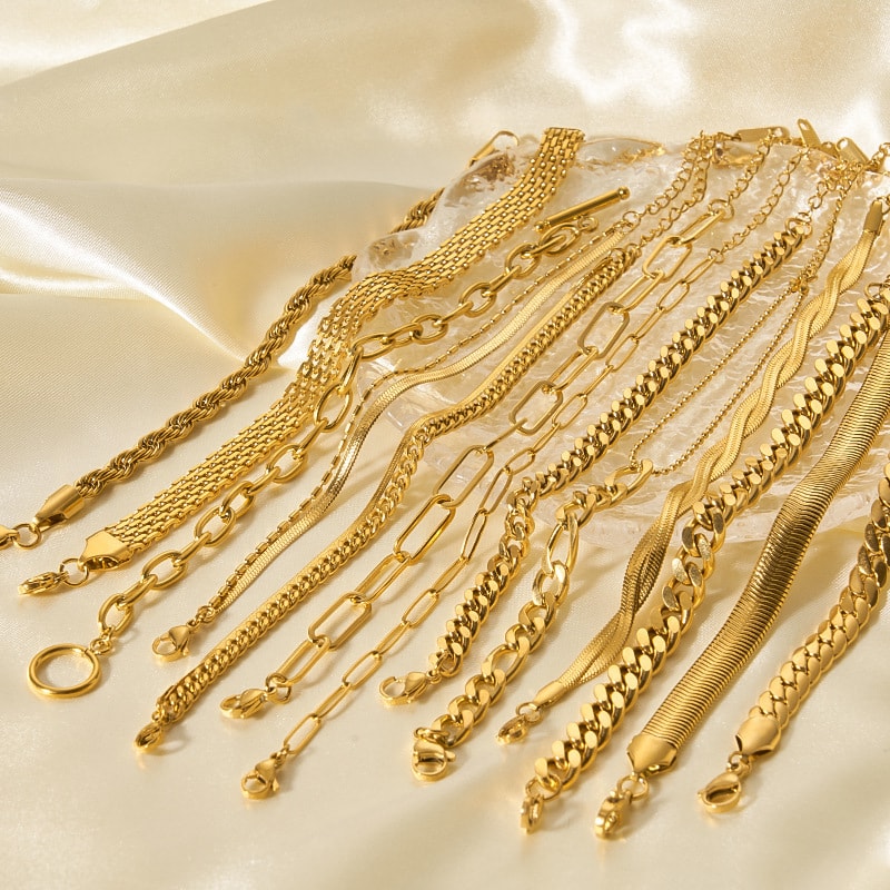 18K Gold-Plated Stainless Steel Bracelet, image 1 of 6
