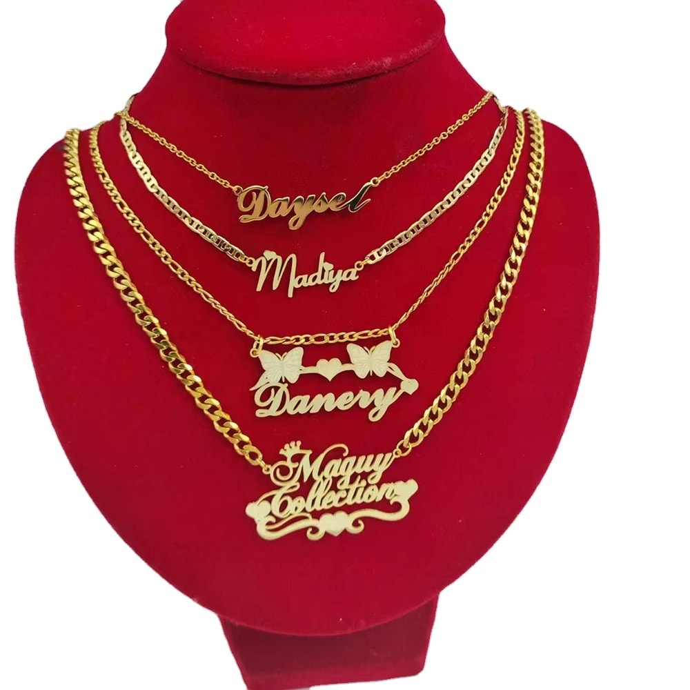 18K Gold-Plated Stainless Steel Initial Necklace, image 1 of 6