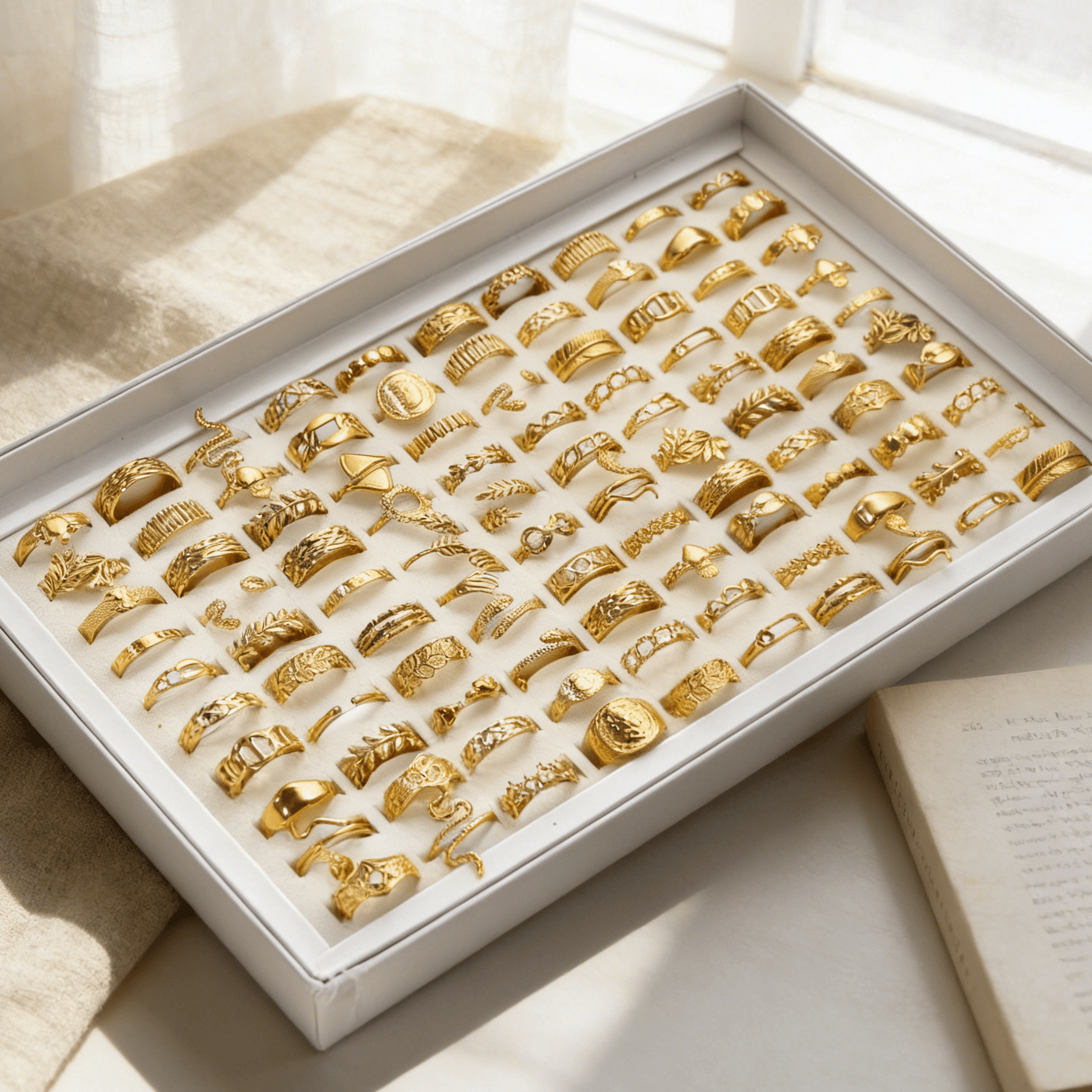 18K Gold-Plated Stainless Steel Stackable Ring, image 1 of 6