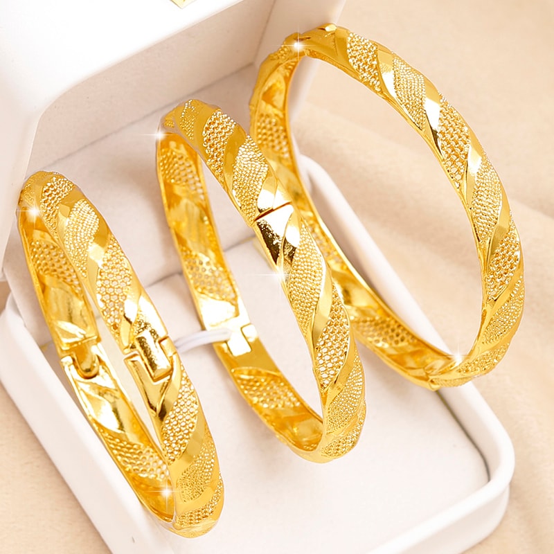 24K Gold-Plated Dubai-Style Arabian Bracelet, image 1 of 5