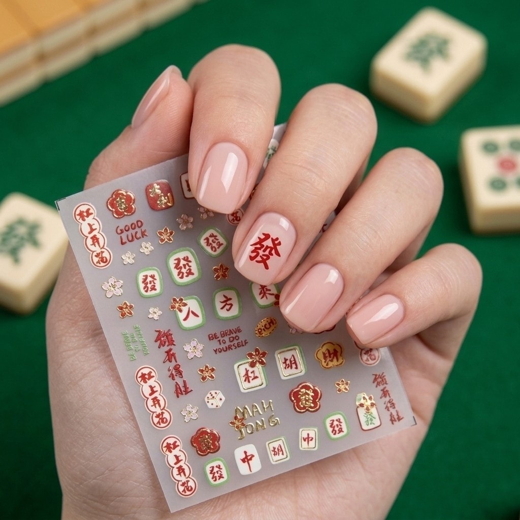 3D Embossed Tile Nail Stickers, image 1 of 1