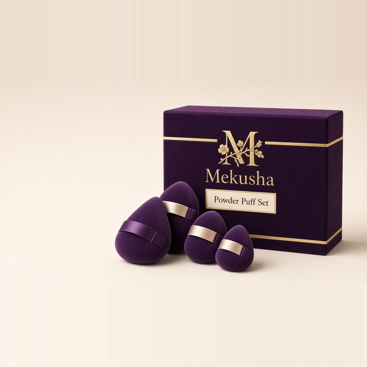 4-Size Mini Makeup Puff Set, image 1 of 5