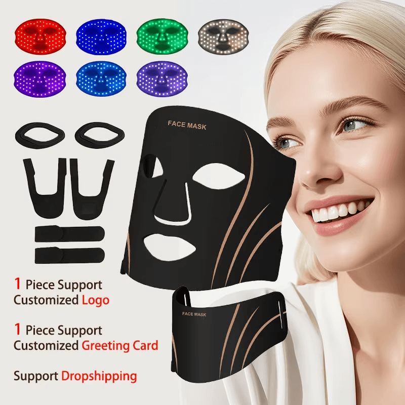 7-Color Red LED Light Face Mask, image 1 of 6