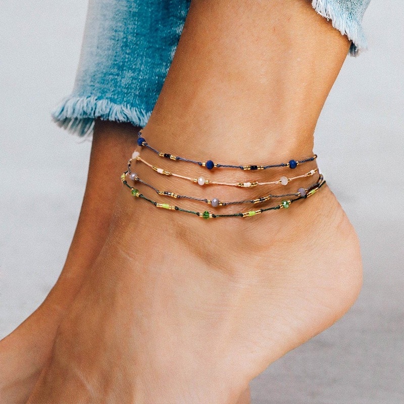 Beaded Boho Anklet, image 1 of 6