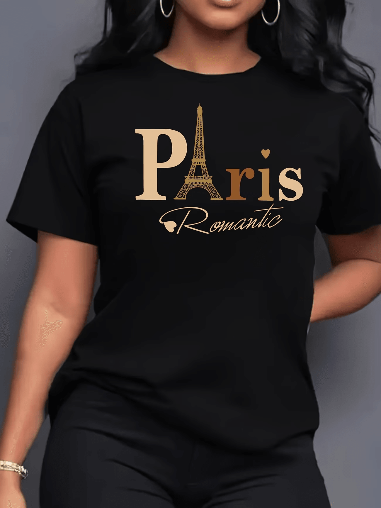 Cotton Plus-Size Graphic T-Shirt, image 1 of 6