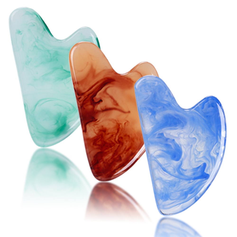 Crystal Heart Pink Resin Gua Sha & Roller Set, image 1 of 6
