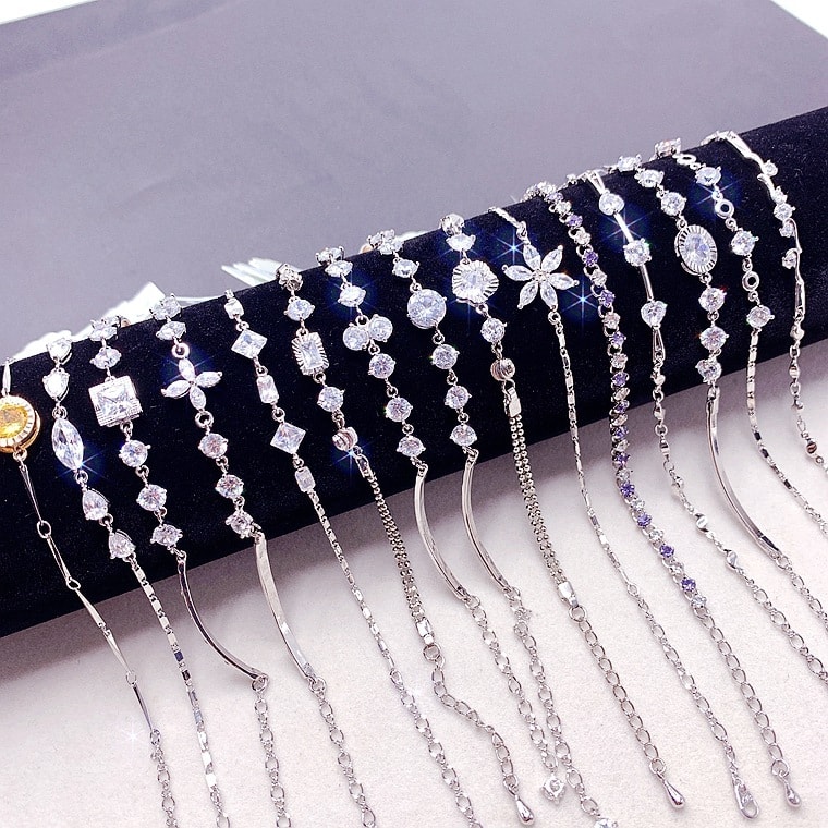 Cubic Zirconia Rhinestone Crystal Bracelet, image 1 of 6