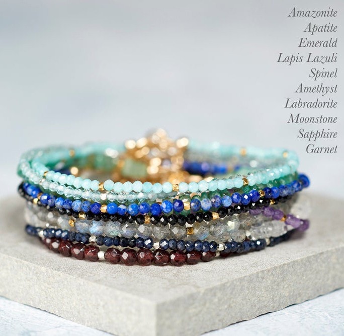 Dainty Aqua Gemstone Bracelet, image 1 of 1