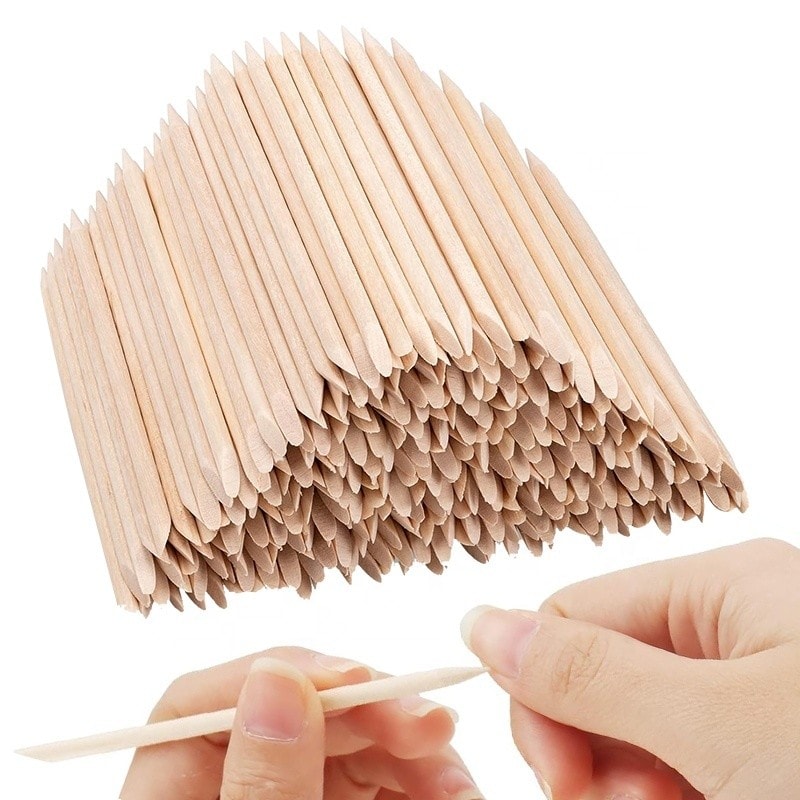 Double-Ended Orange Wood Cuticle Sticks, 100 pcs, image 1 of 1