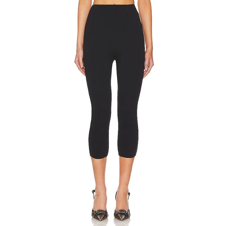 Embroidered High-Waist Cotton Capri Pants, image 1 of 1