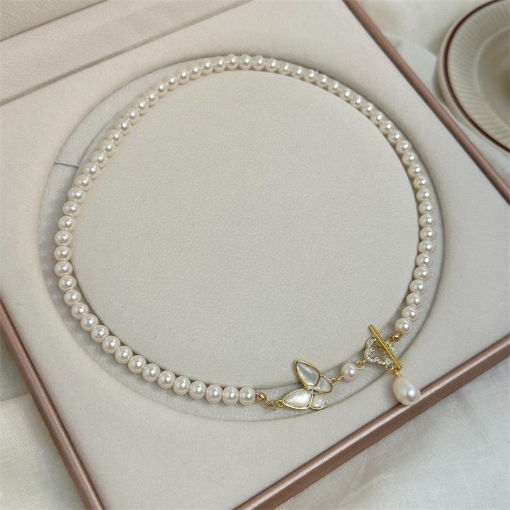 Freshwater Pearl Butterfly Necklace, image 1 of 1
