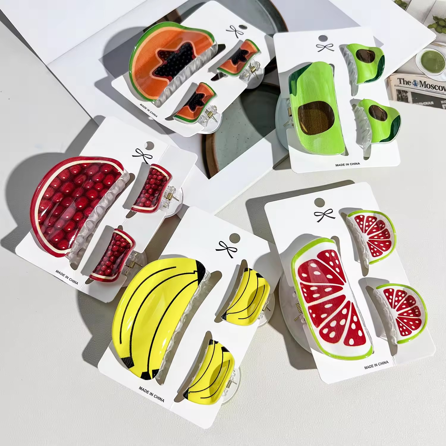 Fruit 3-Piece Hair Claw Clip, image 1 of 6