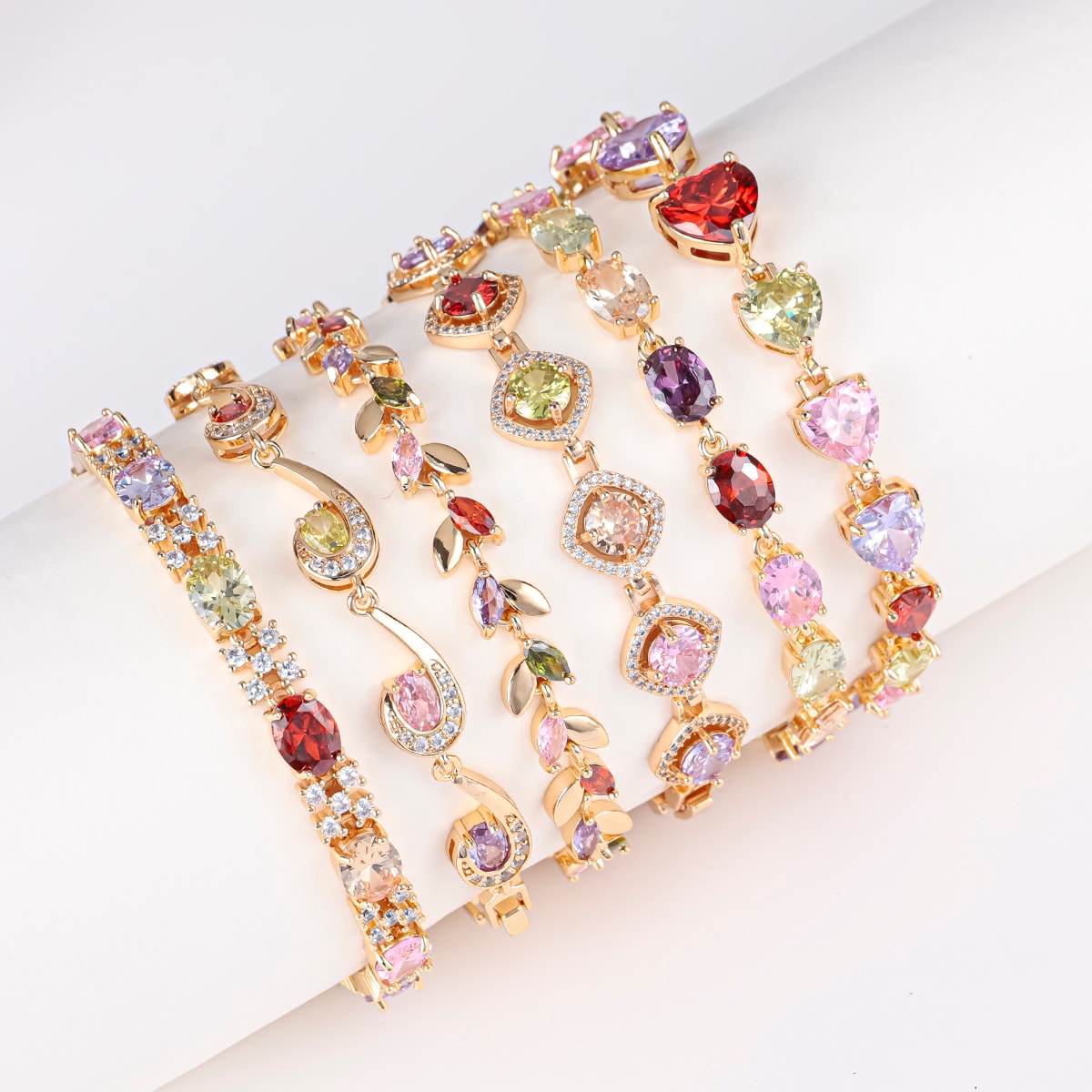 Gold-Plated Crystal Bracelet, image 1 of 6