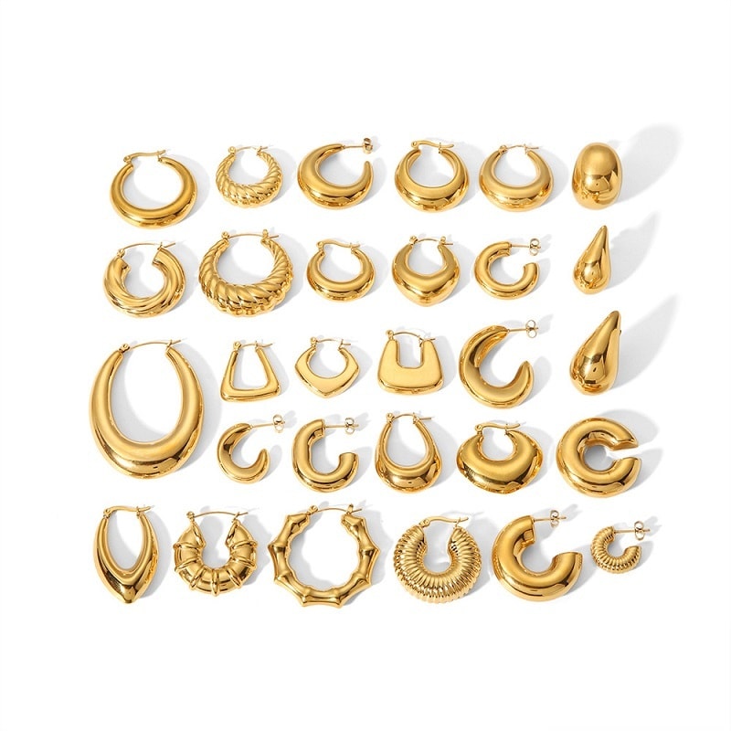 Gold-Plated Stainless Steel Earrings, image 1 of 6