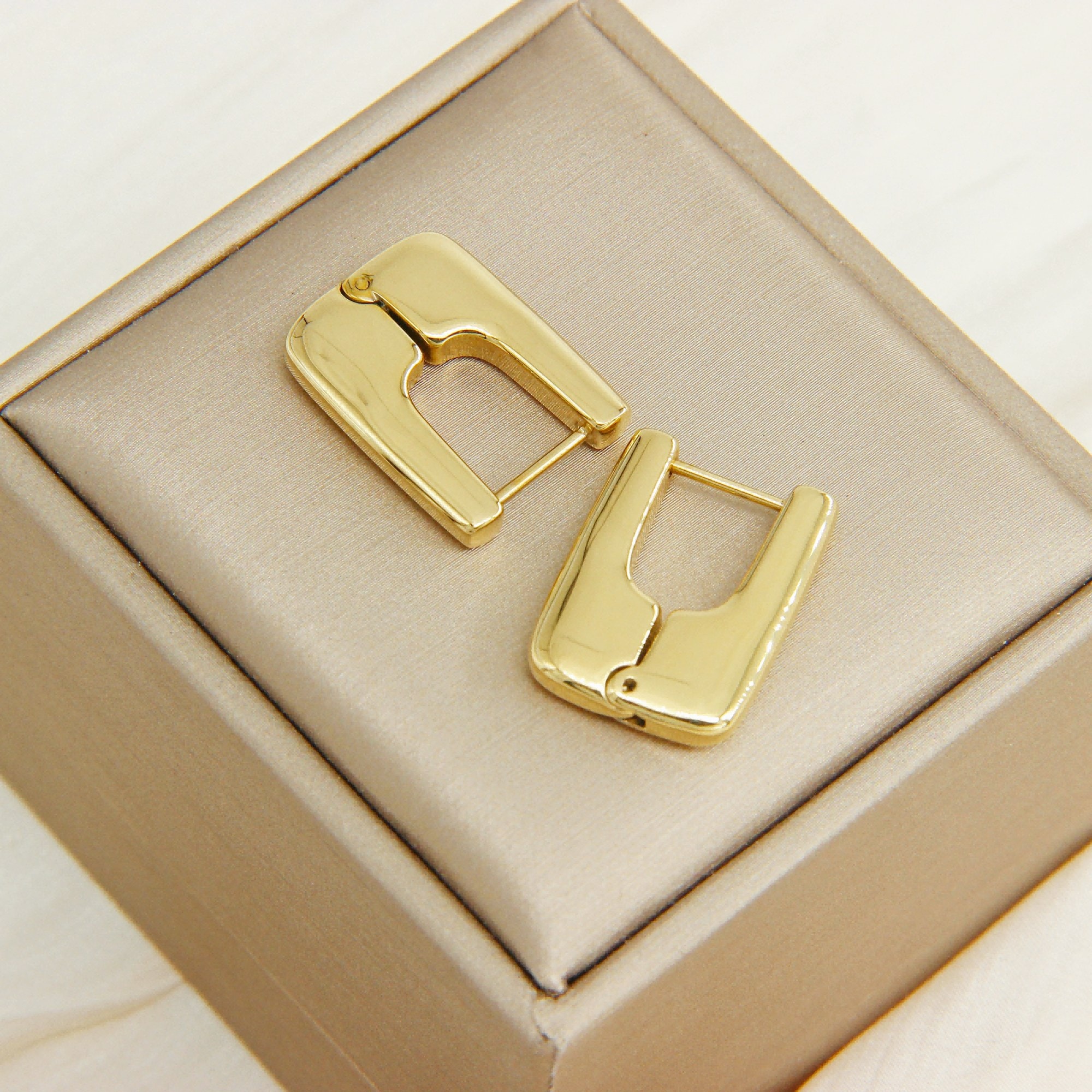 Gold-Plated Stainless Steel Hoop Jewelry Set, image 1 of 6