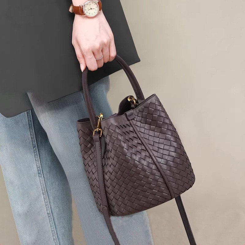 Hand-Woven Mini Bucket Bag, image 1 of 1
