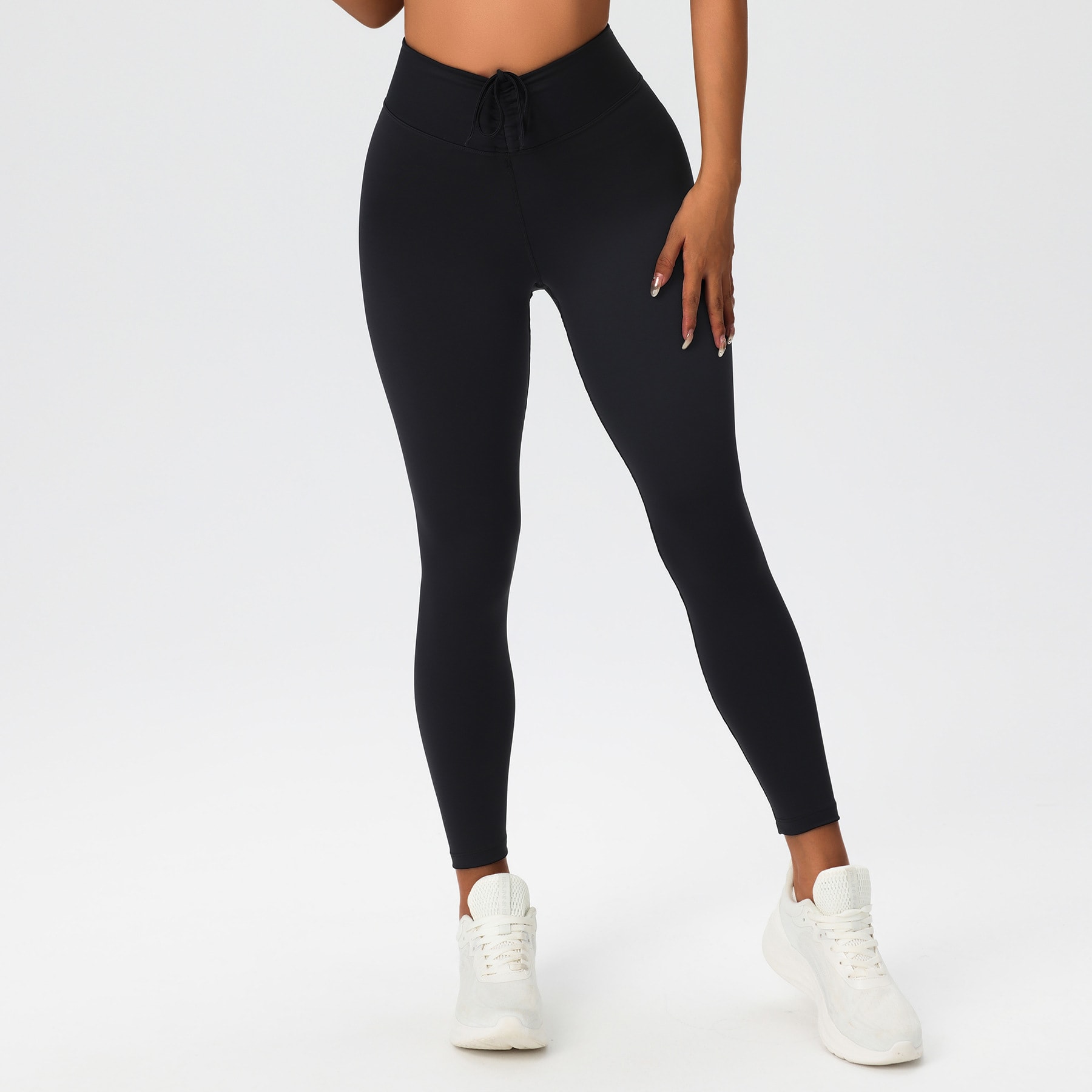 High-Waist Scrunch Drawstring Leggings, image 1 of 4