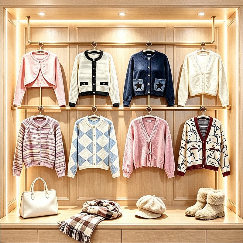 Jacquard Knit Cardigan, image 1 of 1