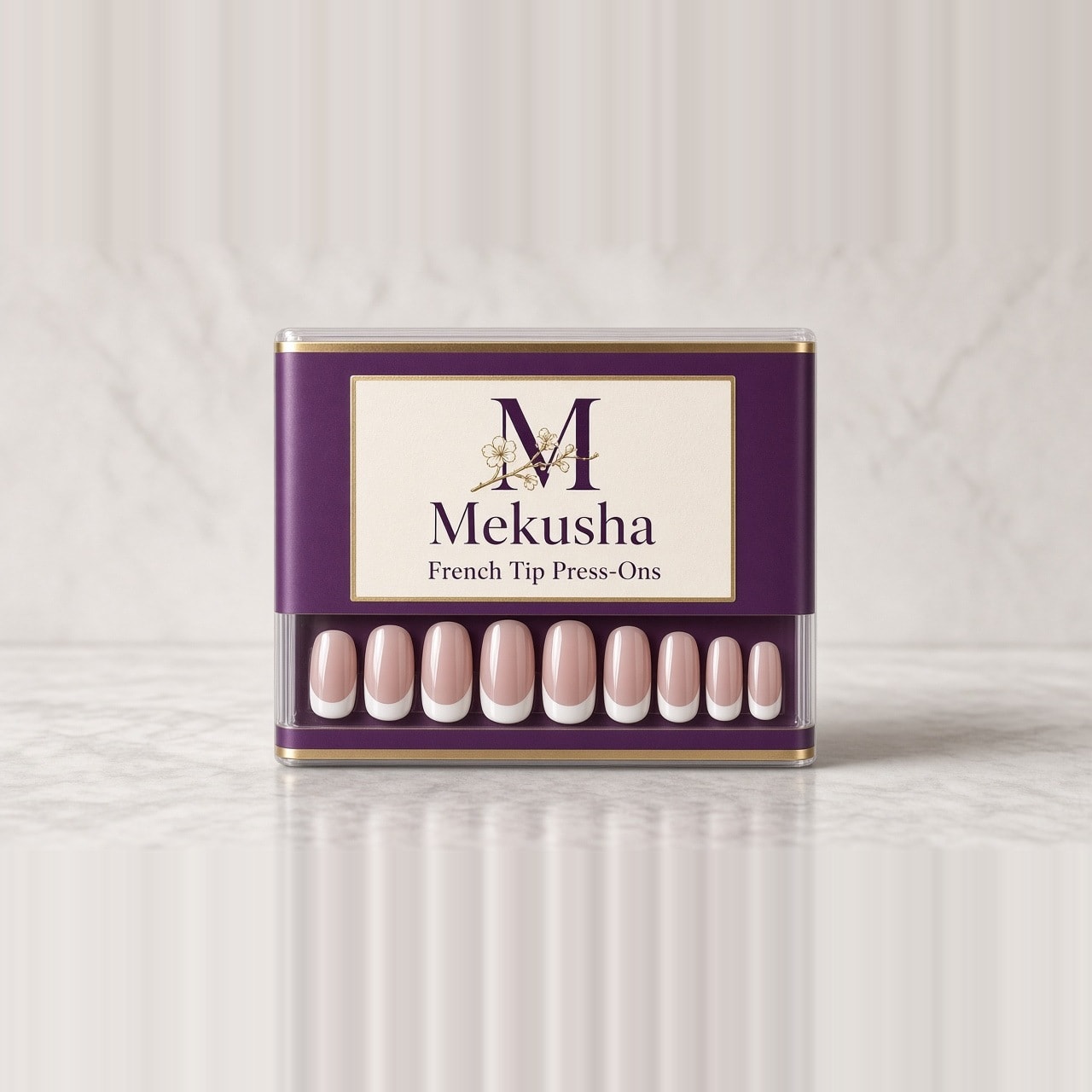 Nude Pink French Tip Press-On Nails, image 1 of 5