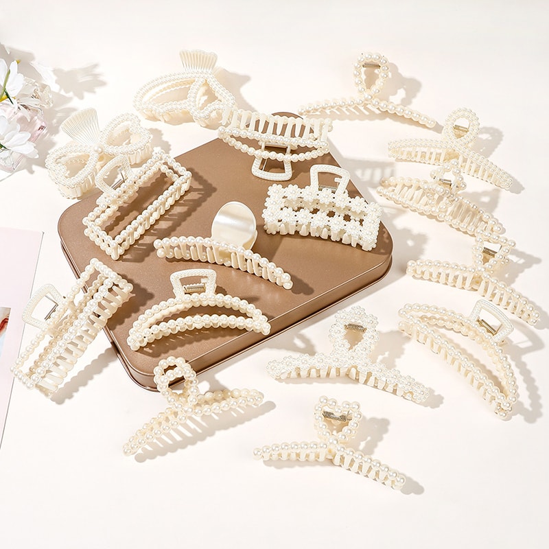 Pearl Acrylic Hair Claw Clip, image 1 of 6