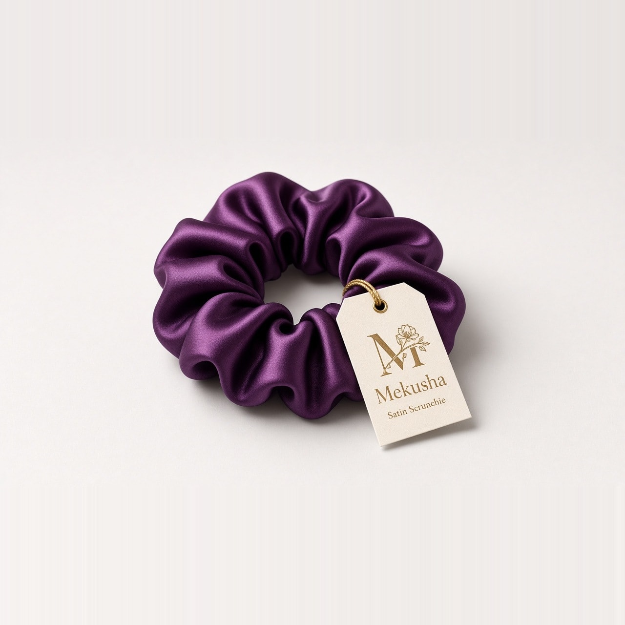 Purple Printed Satin Scrunchies, image 1 of 5
