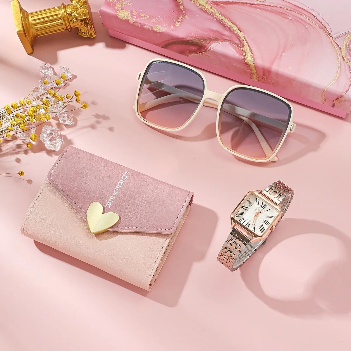 Quartz 3-Piece Watch & Accessory Gift Set, image 1 of 4