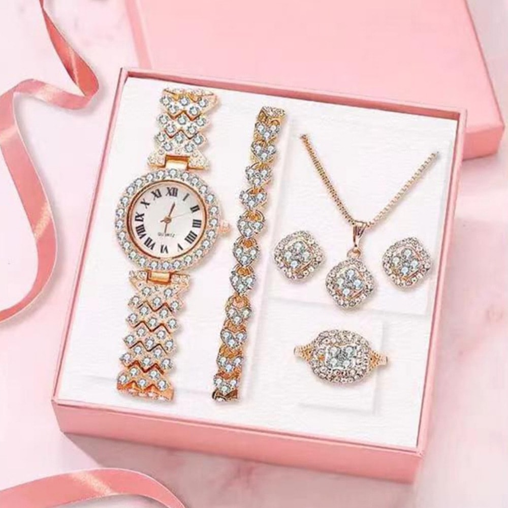 Quartz Crystal Roman Numeral Watch & Accessory Gift Set, image 1 of 6