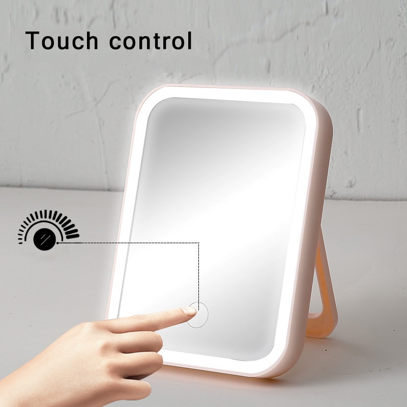 Rechargeable Travel Square LED Makeup Mirror, image 1 of 6