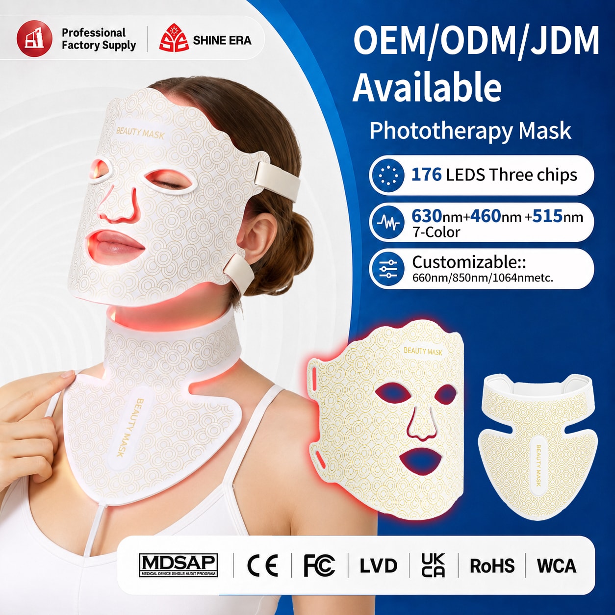 Red LED Light Face Mask, image 1 of 6