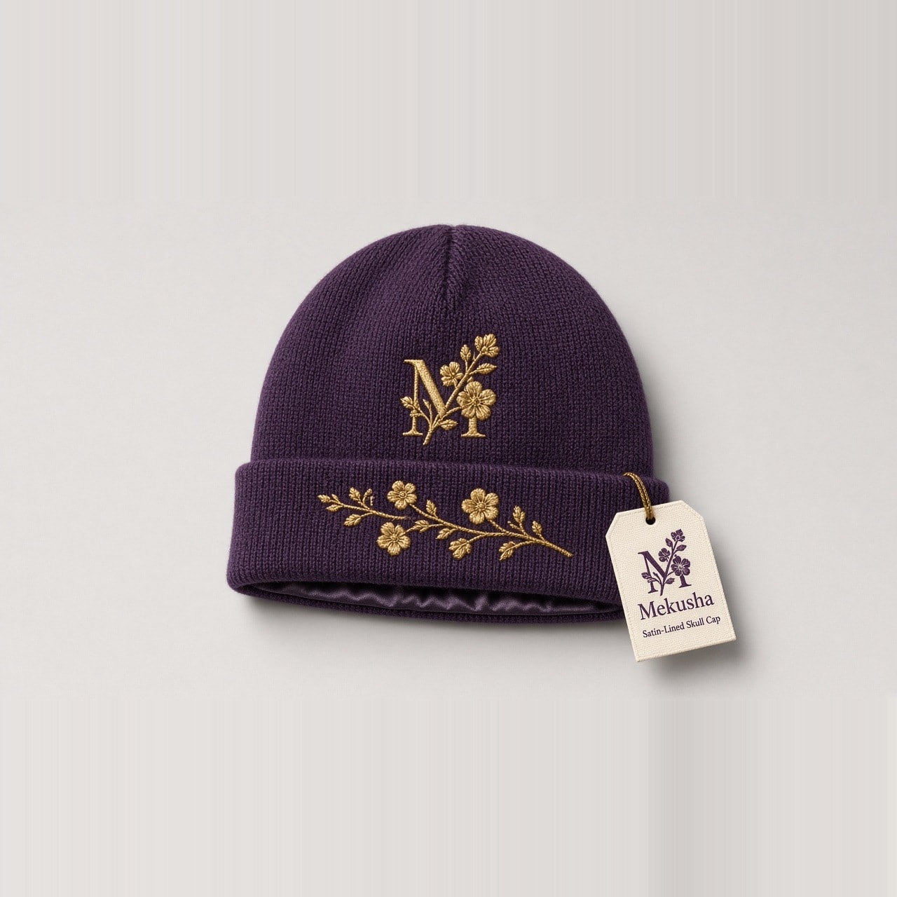 Satin-Lined Knit Beanie, image 1 of 5