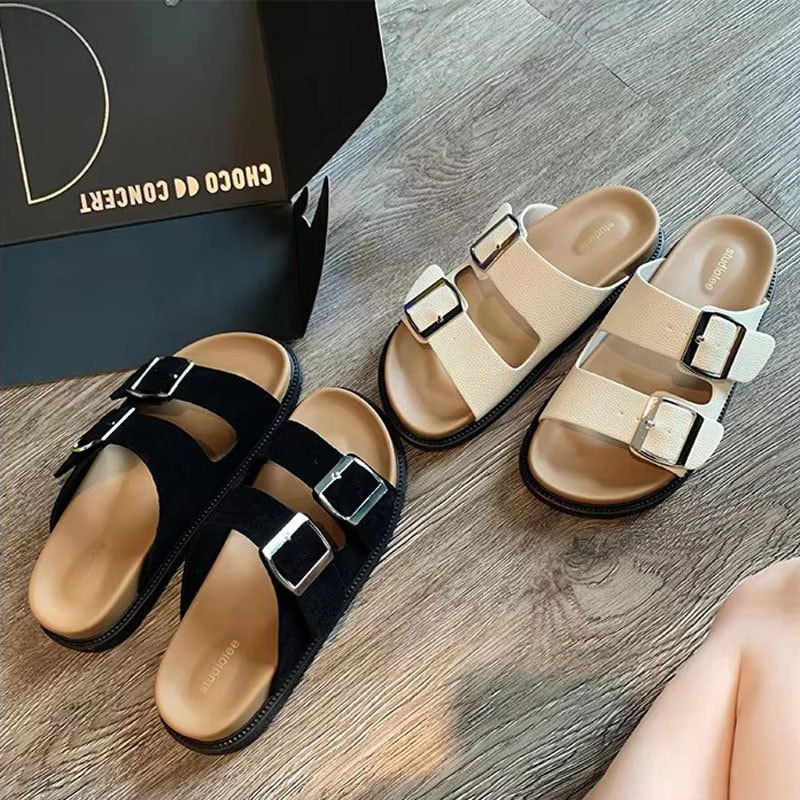 Soft Open-Toe Flat Sandals, image 1 of 6