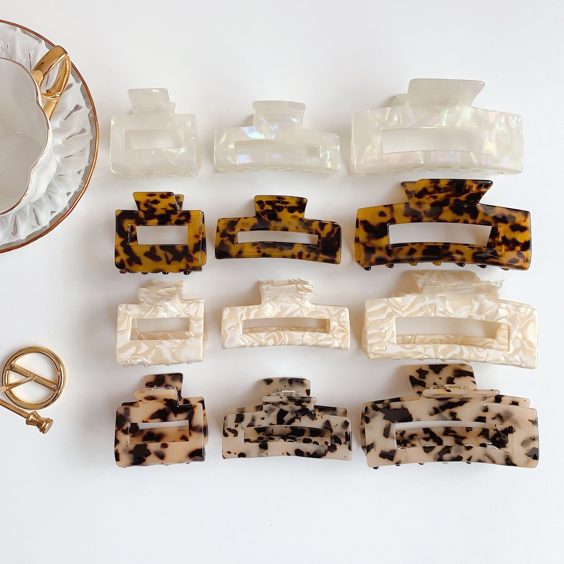 Square Acetate Hair Claw Clip, image 1 of 6