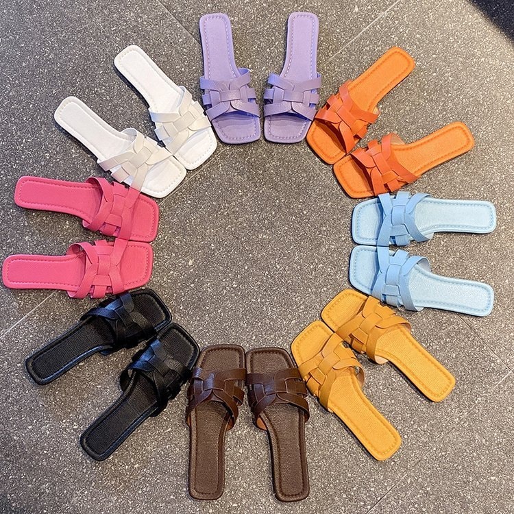 Square Flat Sandals, image 1 of 6