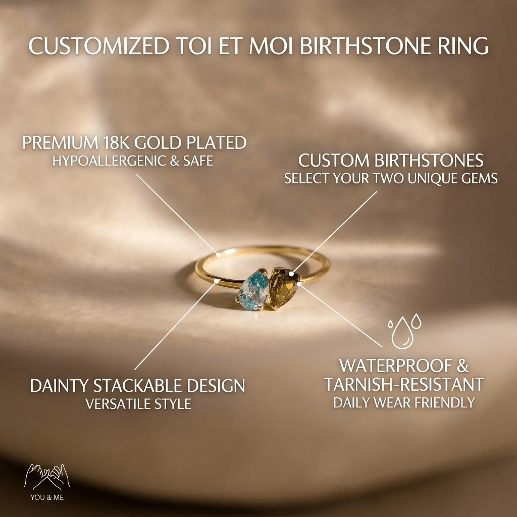 Stainless Steel Birthstone Waterproof Ring, image 1 of 6