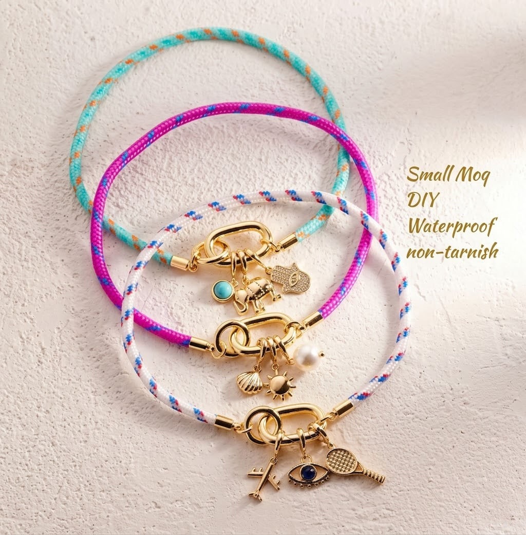 Stainless Steel Charm Beach Anklet, image 1 of 1