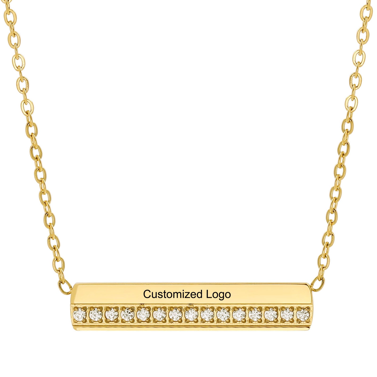 Stainless Steel Cubic Zirconia Necklace, image 1 of 6