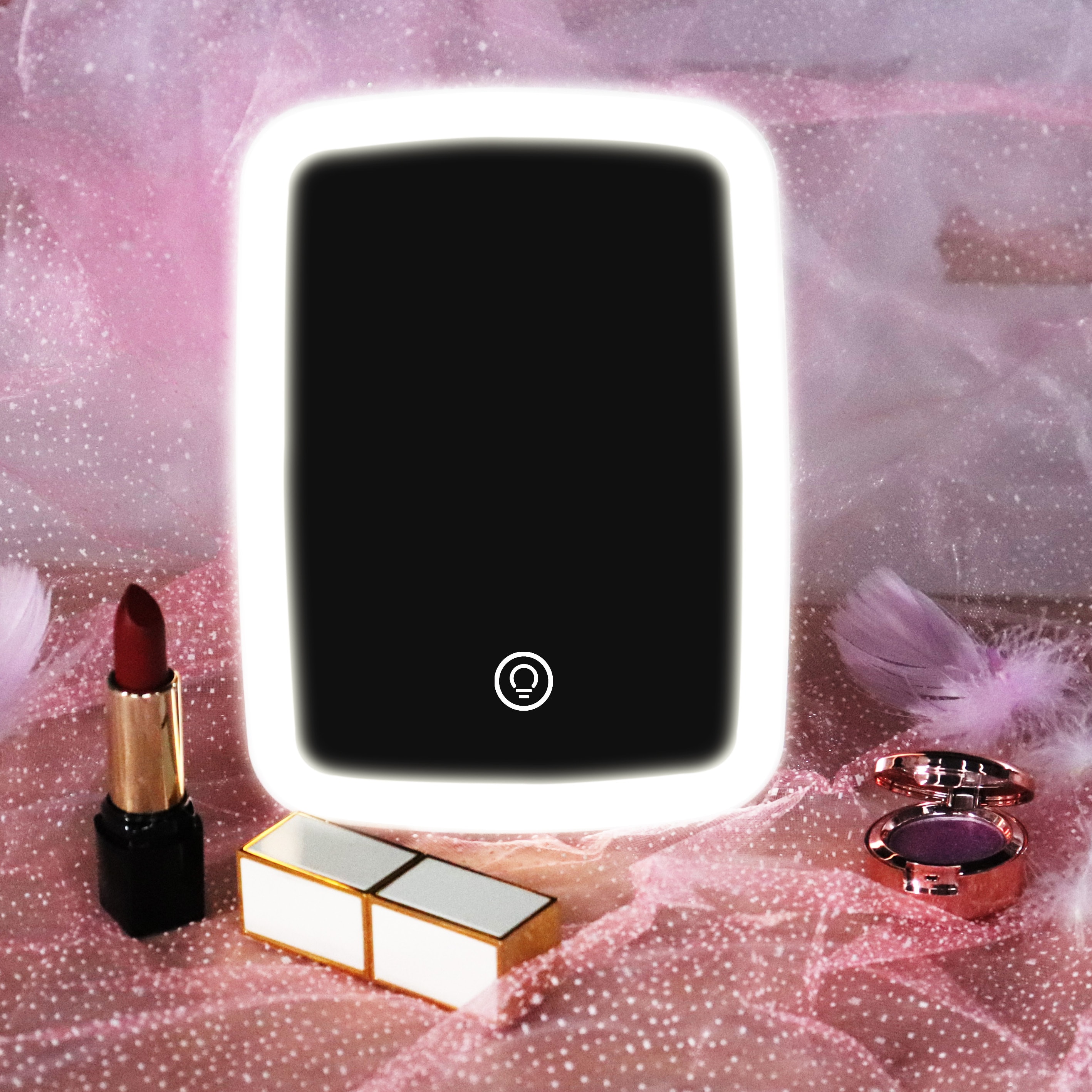 Travel Square LED Makeup Mirror, image 1 of 6