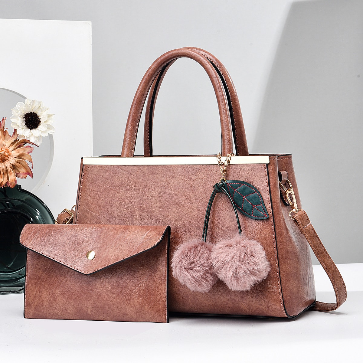 Travel Vegan Leather Crossbody Shoulder Bag, image 1 of 6