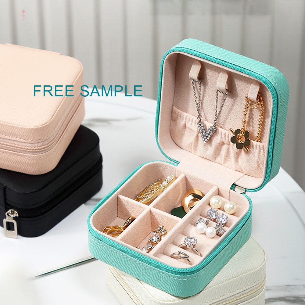 Travel Vegan Leather Jewelry Organizer Case, image 1 of 6