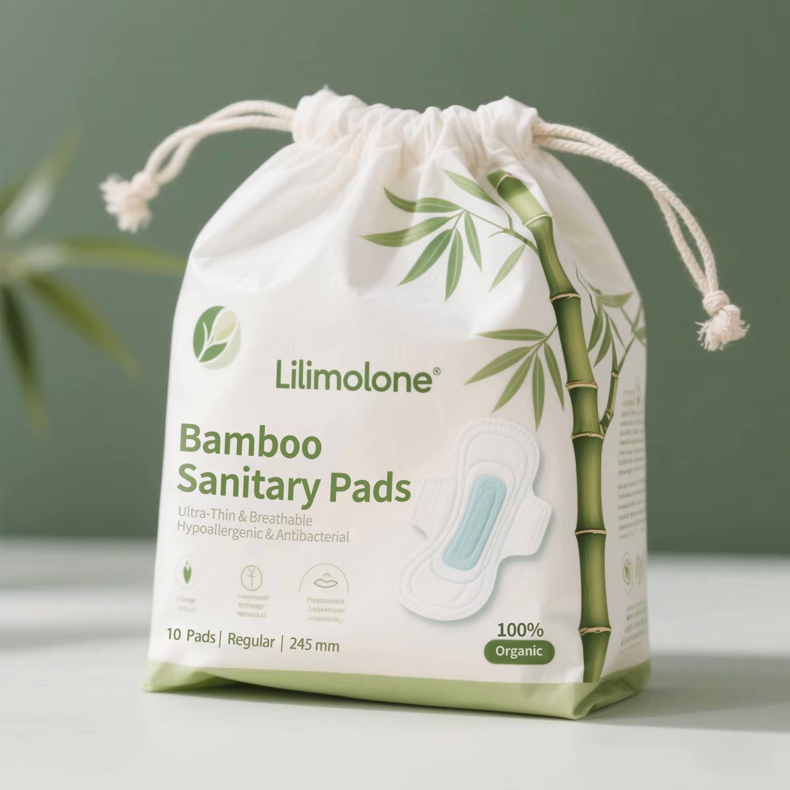 Ultra-Thin Bamboo Breathable Sanitary Pads, image 1 of 6