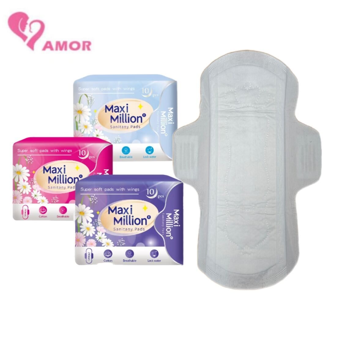 Ultra-Thin Cotton Sanitary Pads, image 1 of 6