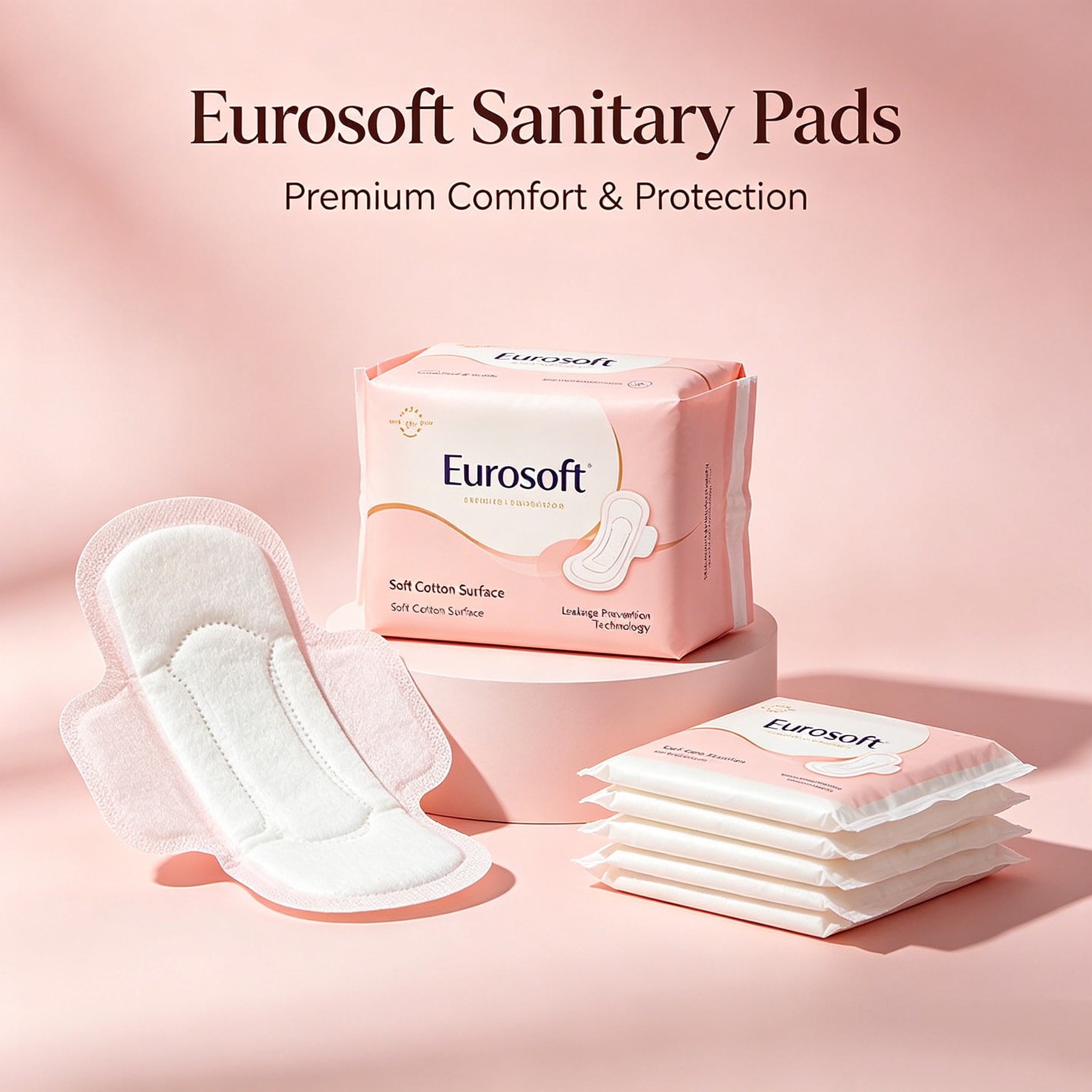Ultra-Thin Winged Cotton Sanitary Pads, image 1 of 6